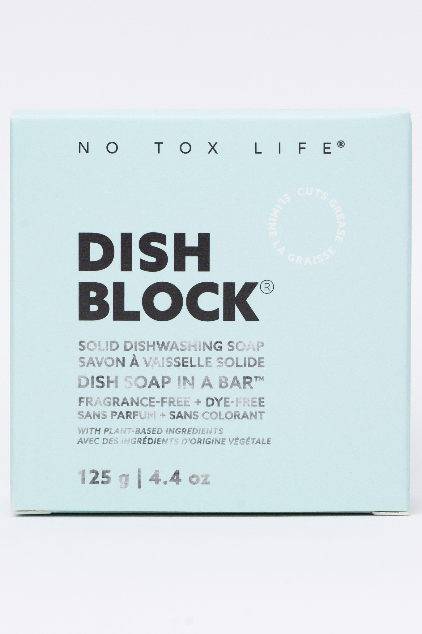 DISH BLOCK® solid dish soap - Fragrance Free - Pack of 4 - No Tox Life® - NO TOX LIFE