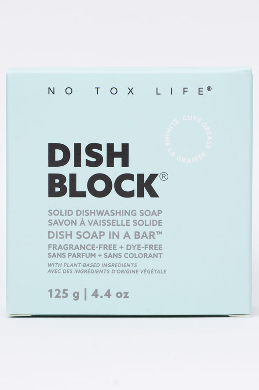 DISH BLOCK® solid dish soap - Fragrance Free - Pack of 4 - No Tox Life® - NO TOX LIFE
