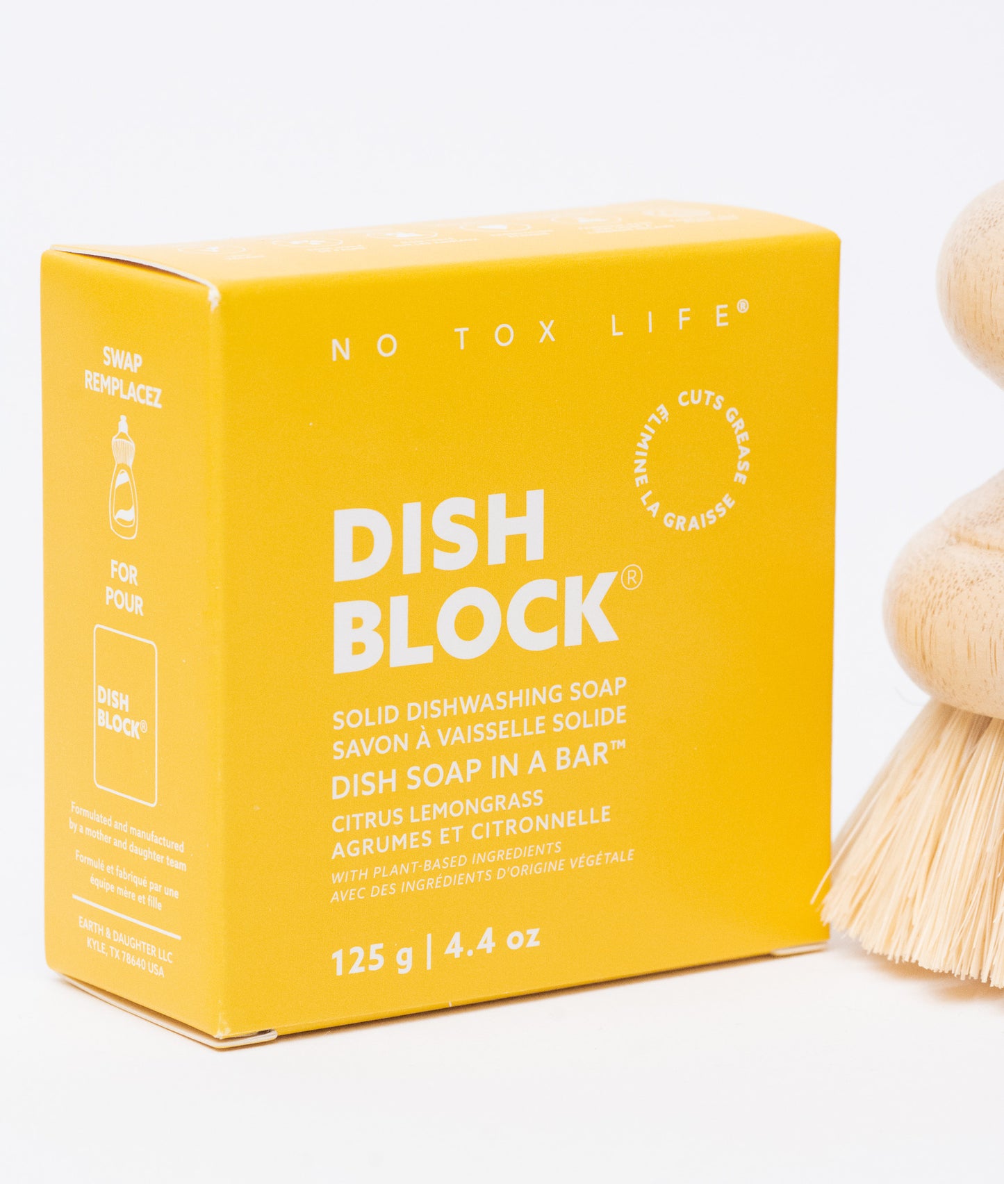 DISH BLOCK® solid dish soap - Citrus Lemongrass - Pack of 4 - No Tox Life® - NO TOX LIFE