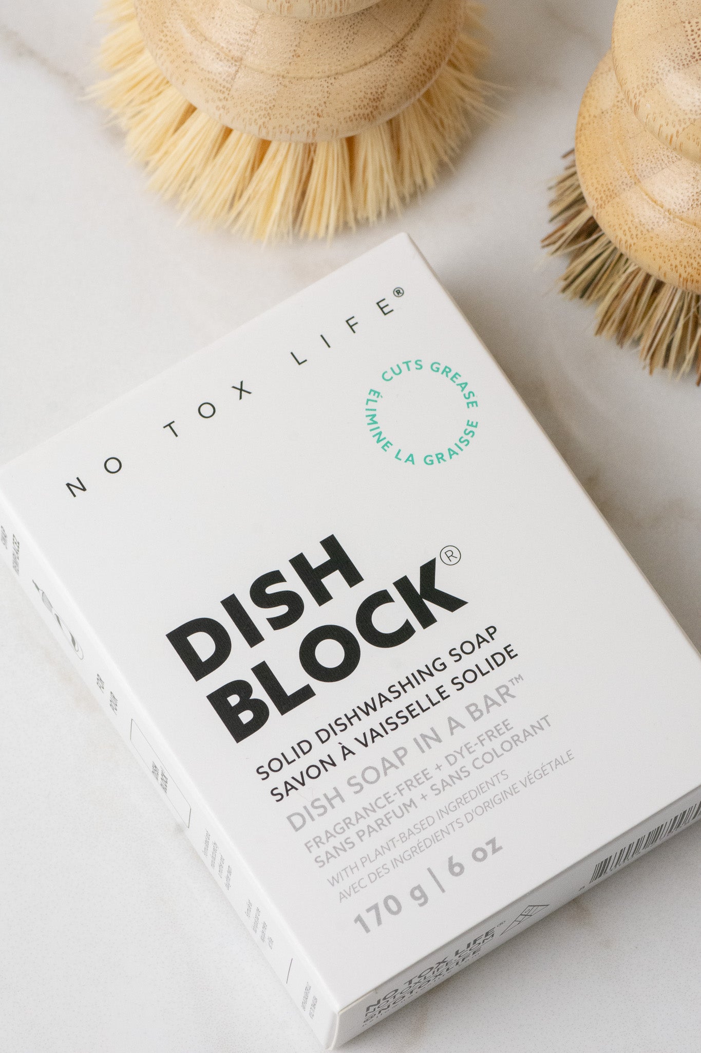 DISH BLOCK® solid dish soap - 6 oz (170g) bars - Pack of 4 - No Tox Life® - NO TOX LIFE