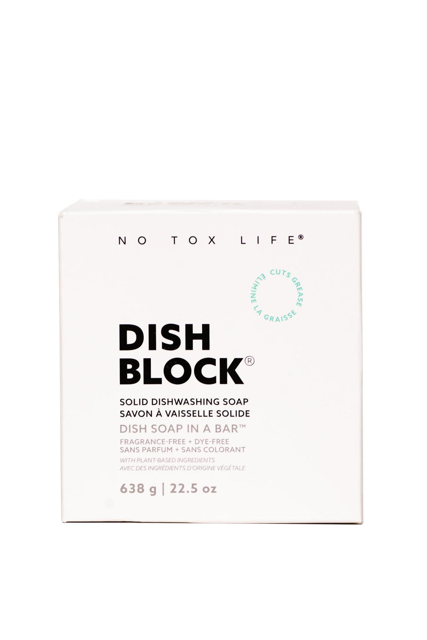 DISH BLOCK® solid dish soap - Huge bar (22.5 oz | 638g) - No Tox Life® - NO TOX LIFE