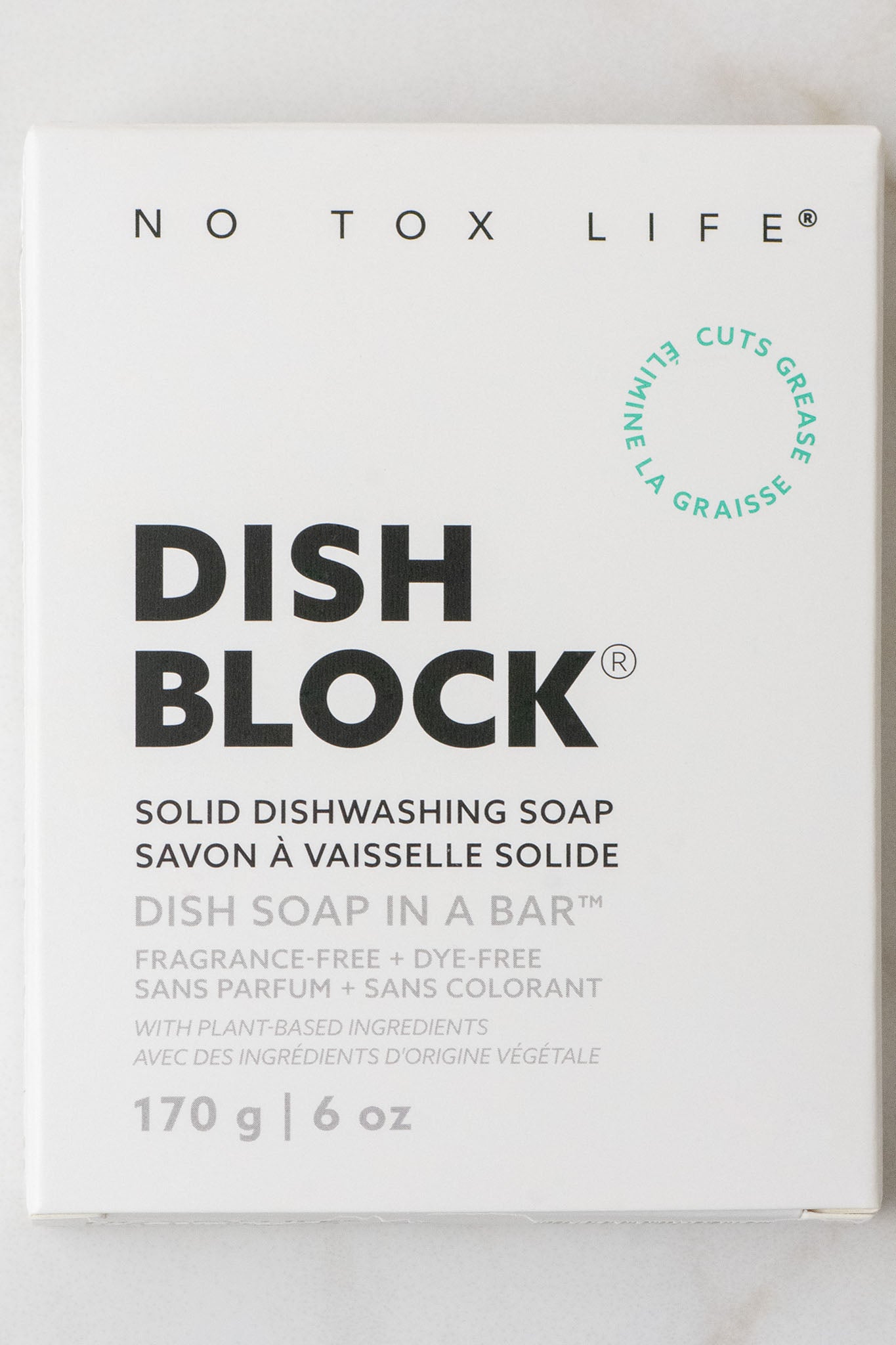 DISH BLOCK® solid dish soap - 6 oz (170g) bars - Pack of 4 - No Tox Life® - NO TOX LIFE
